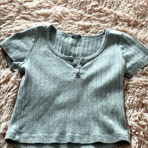 grey brandy melville button top